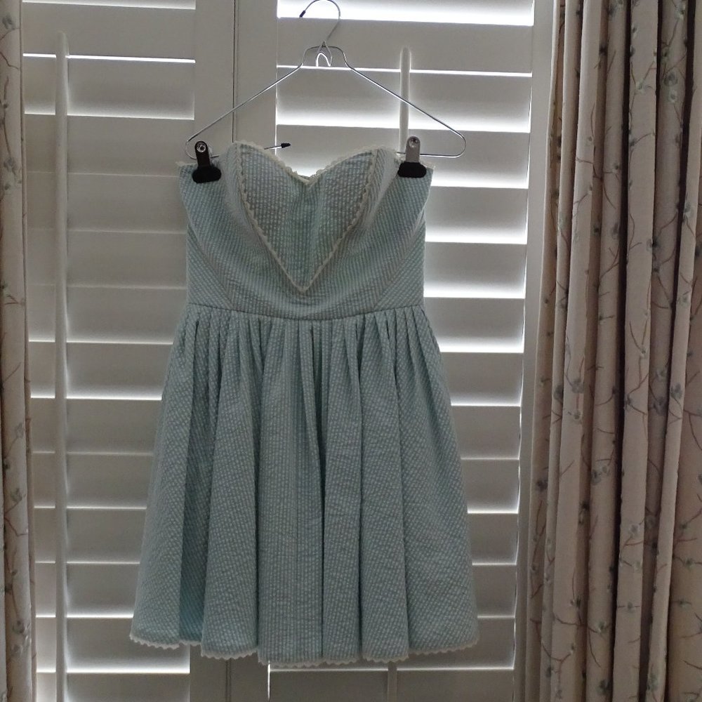 Betsey Johnson Blue Seersucker Dress